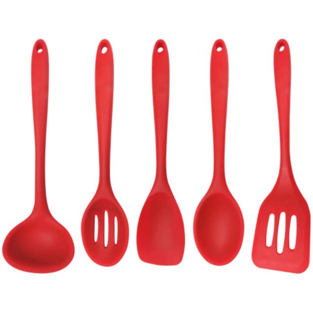 Red 5-Piece Silicone Cooking Tools for wholesale by Better Houseware Corp.