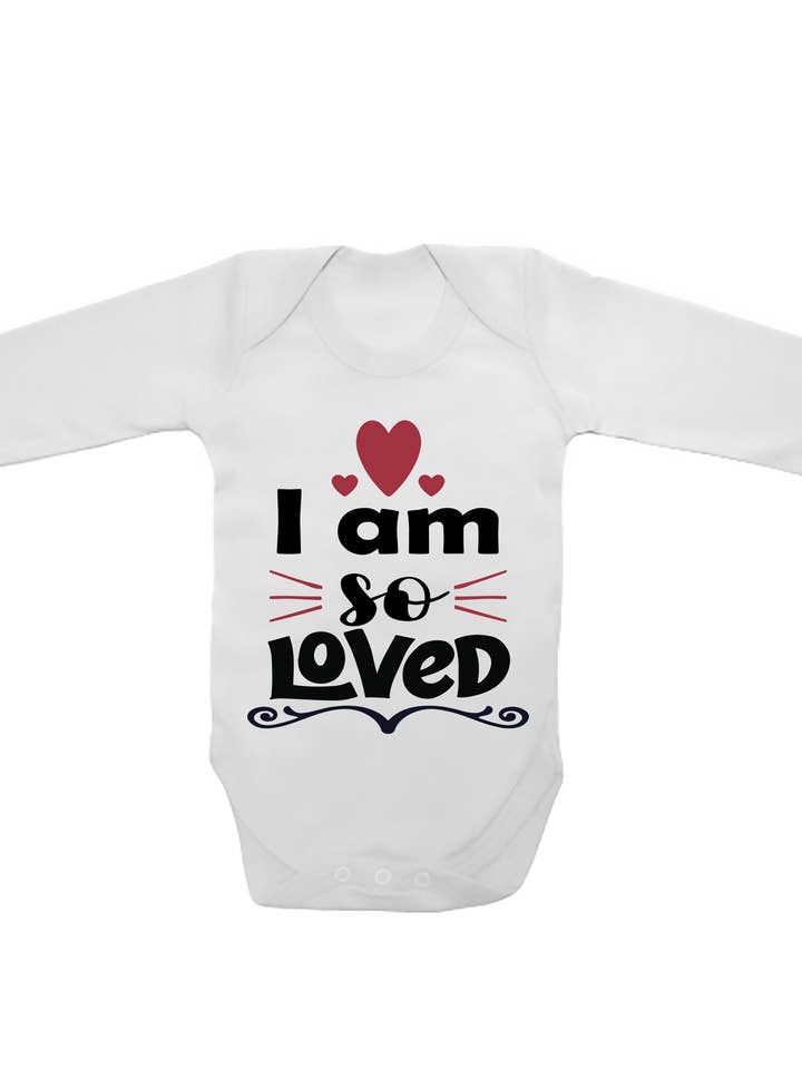 I Am So Loved - Gilets à manches longues pour bébé pour la vente par Little Ratbag