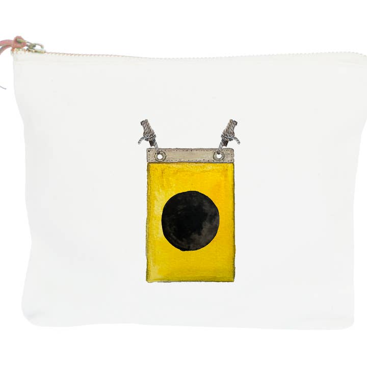 nautical flag I with twine zipper pouch for wholesale by Tina Labadini Designs