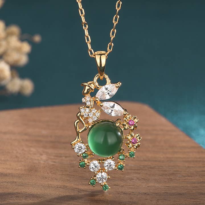 Crystal blommor Jade halsband för wholesale av Bright MacMing