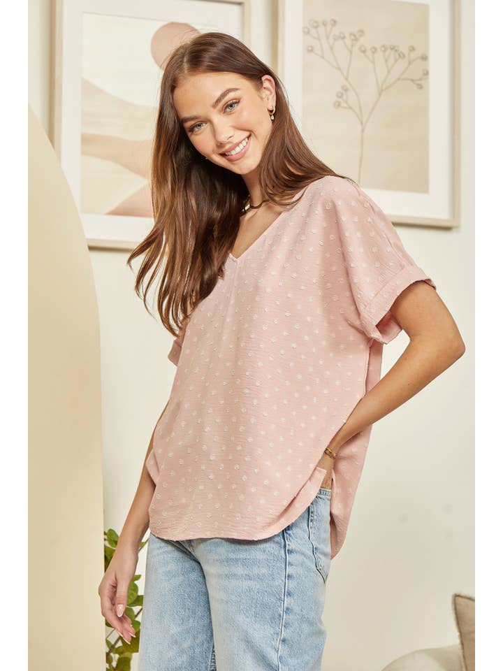 Andrée by Unit - Wholesale Blouse - Women's - Solid Color V-neck Top