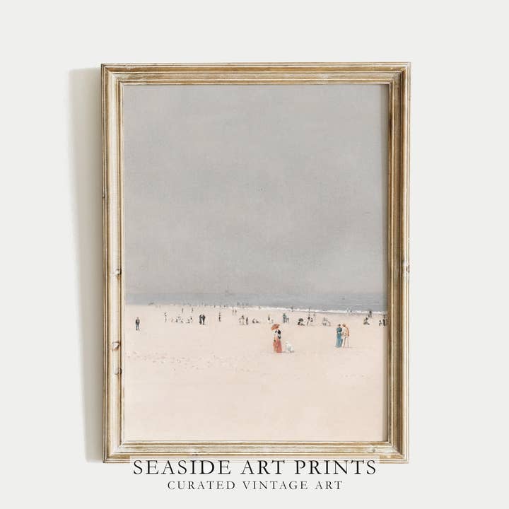 Vintage Beach Painting Art Print / Handmade Giclée Print for wholesale by Seaside Art Prints
