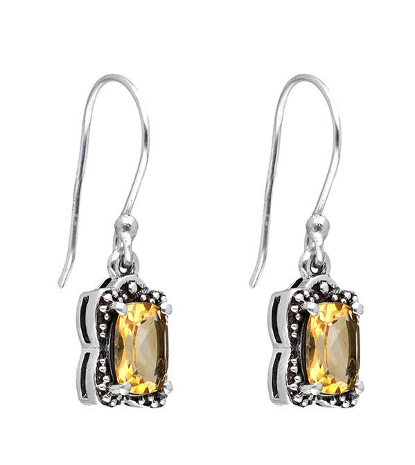 Tiramisu - Wholesale Hangende/ronde oorbellen - Citrien 925 sterling zilver Dangle oorbellen sieraden2