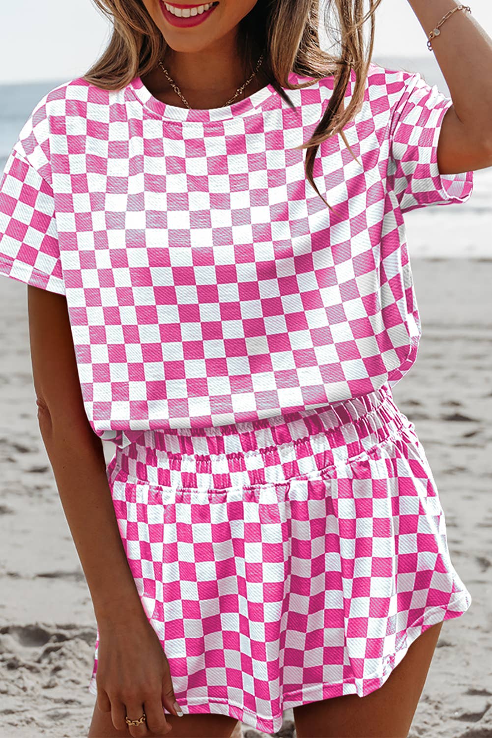 Aapparella - Wholesale Top & Skirt Set - Women's - Checkerboard Top & High Waist Skorts 2 Piece Set | S-XL1