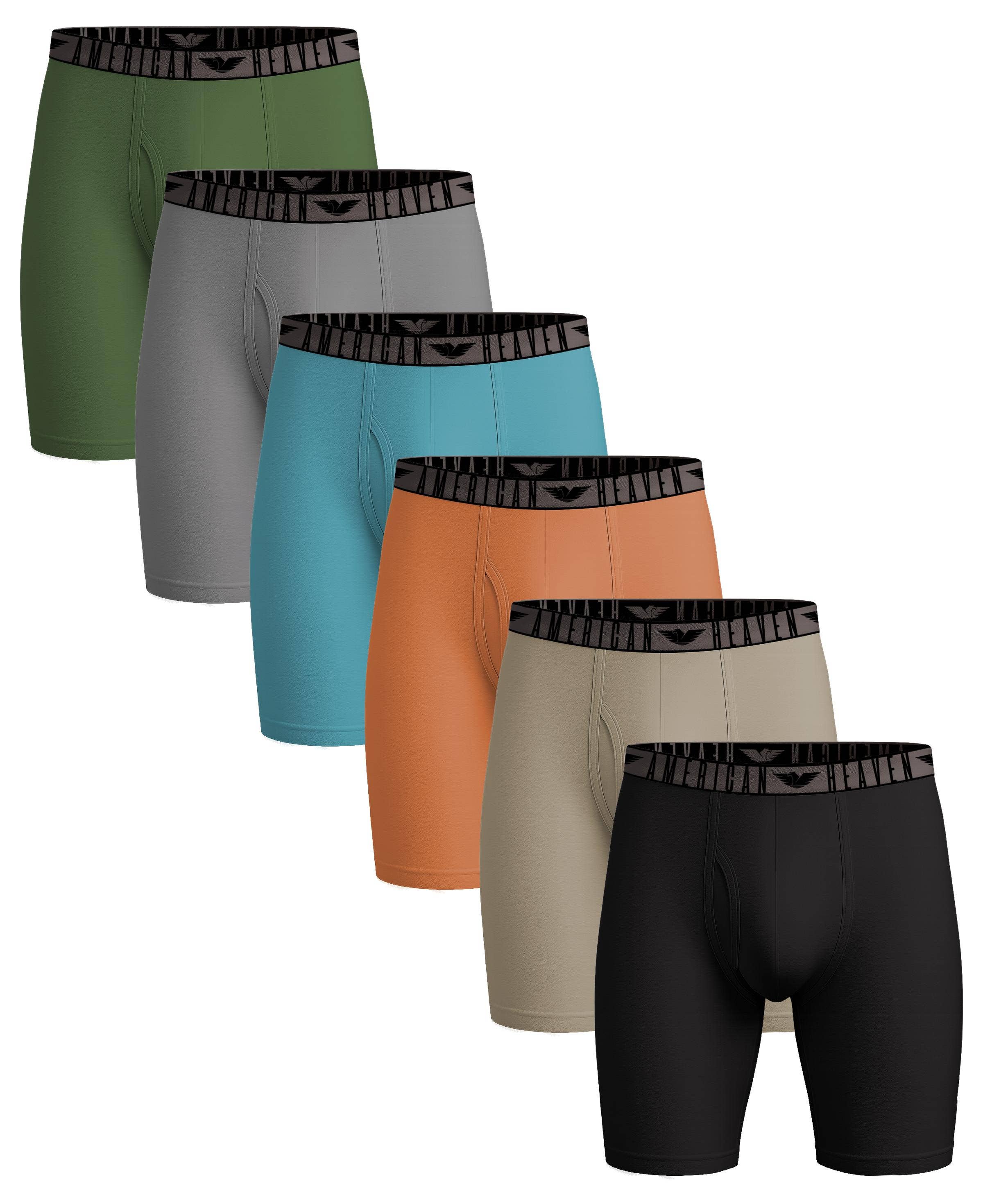 I-Wear Brands - Vente Sous-vêtements – homme - Lot de 6 boxers ultra doux au genou avec braguette pour hommes0