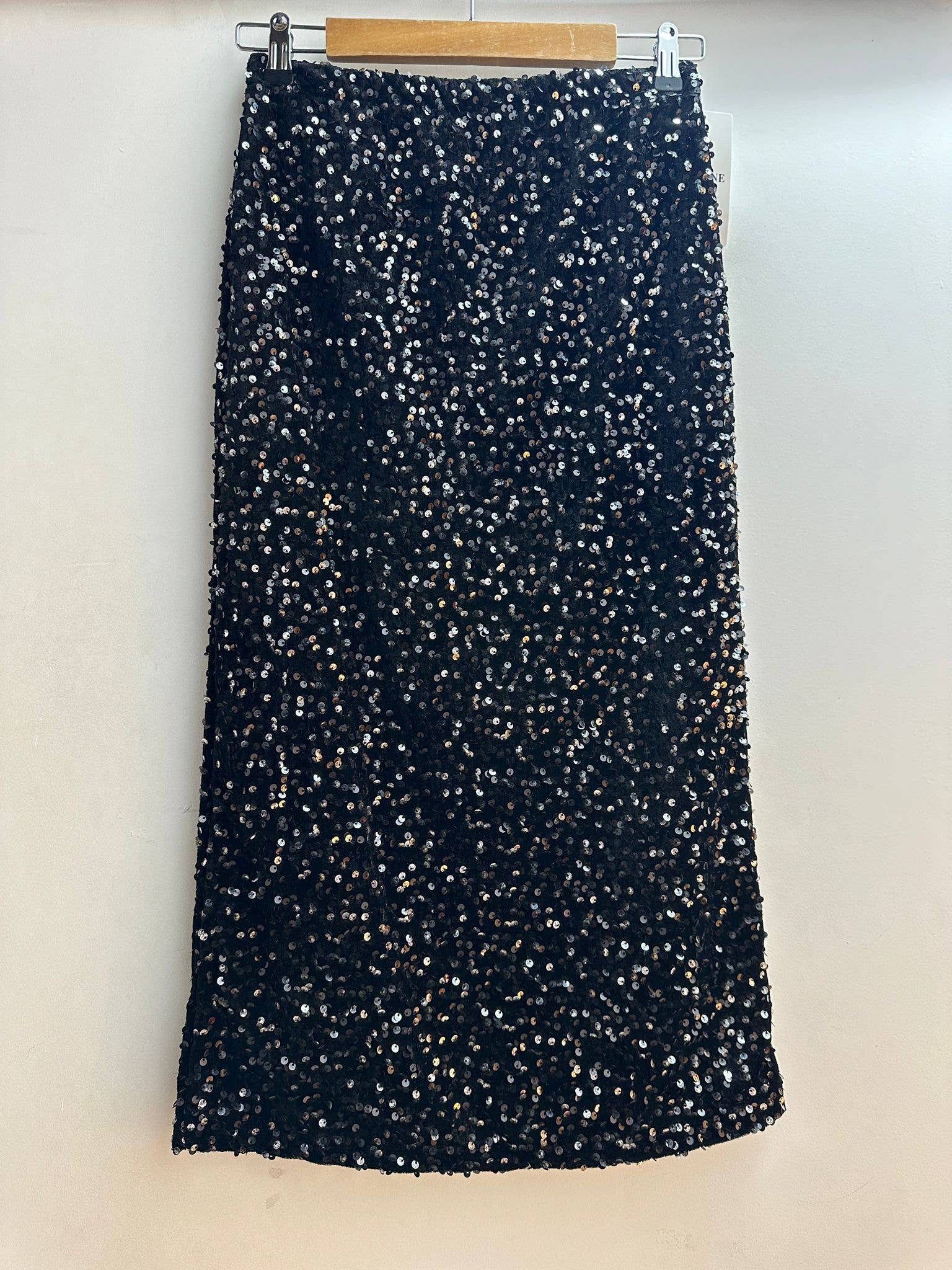 LORIANE - Wholesale Skirt - Women's - 6843 Glitter velvet skirt with back slit8