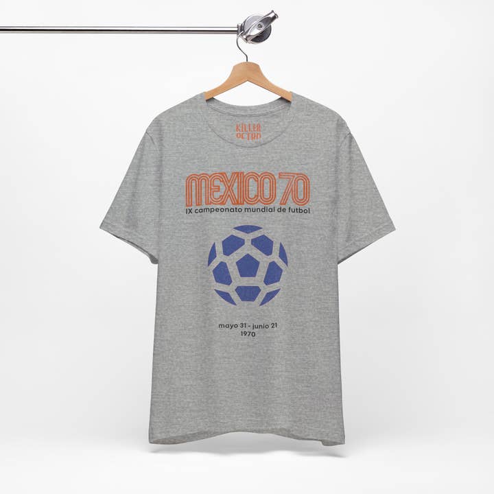 KILLER RETRO - Wholesale Screen Printed T-Shirt - Unisex - Vintage Mexico 70 World Cup Soccer - Football Shirt.