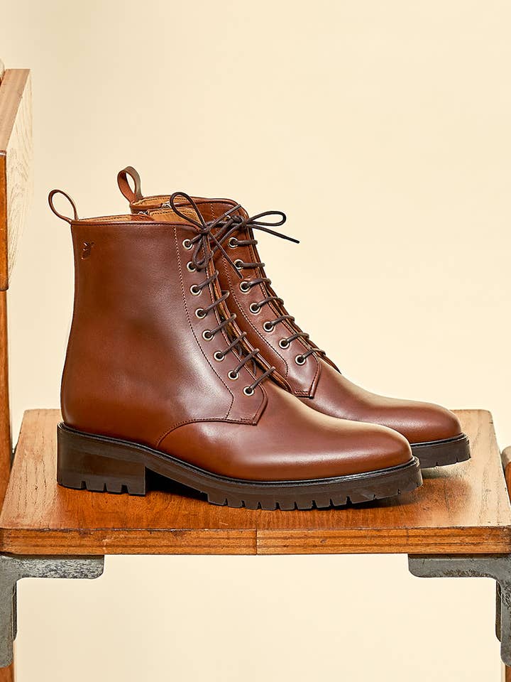 Botas Caroline Commando Combat - Havana para venta al por mayor de Pied de Biche