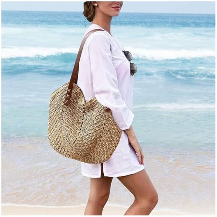 UZ Wholesale Store - Wholesale Beach Bag - Crocheted Straw Handbag - Perfect for Women's Vacation