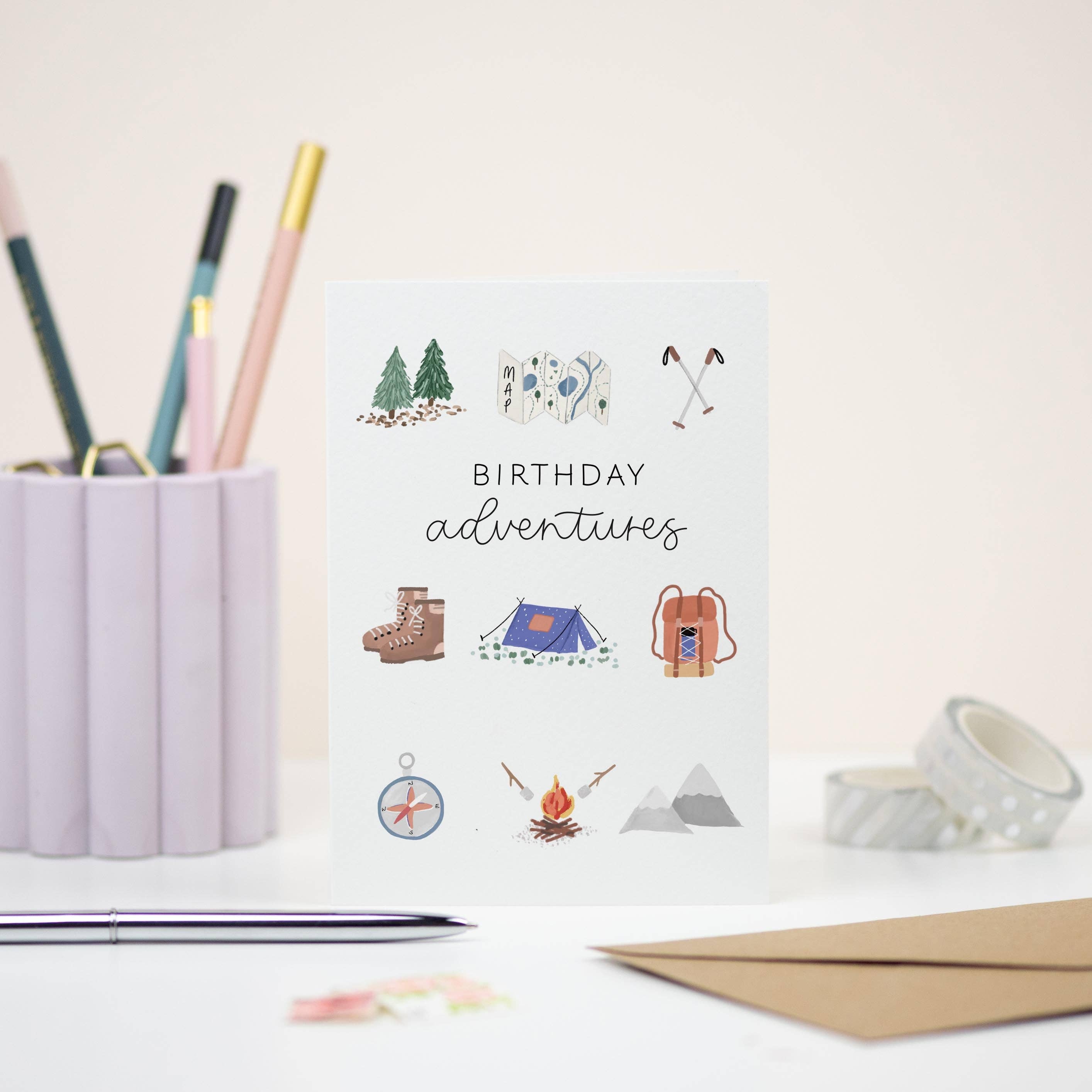 Elizabeth Mugridge – wholesale Birthday card – Camping Adventurous Birthday Card1