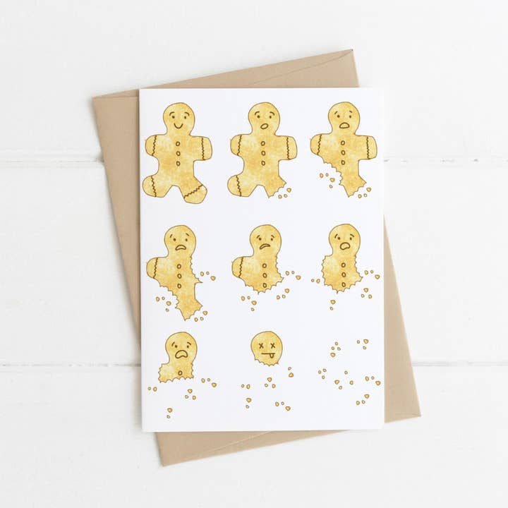 Gingerbread Man | Christmas Card for wholesale by Made by a Potato