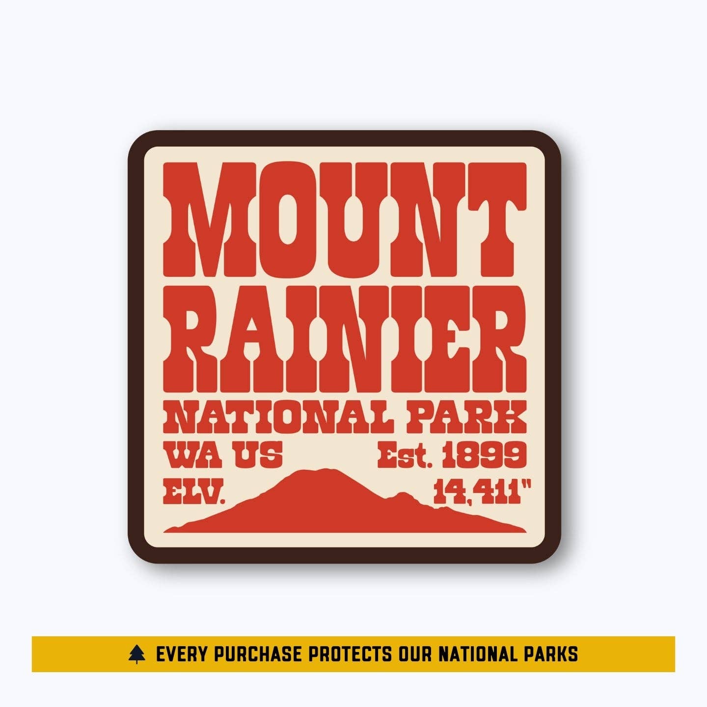 Rainier Watch Supply Co - Wholesale Sticker - Tombstone Badge Sticker | Mount Rainier National Park Vintage
