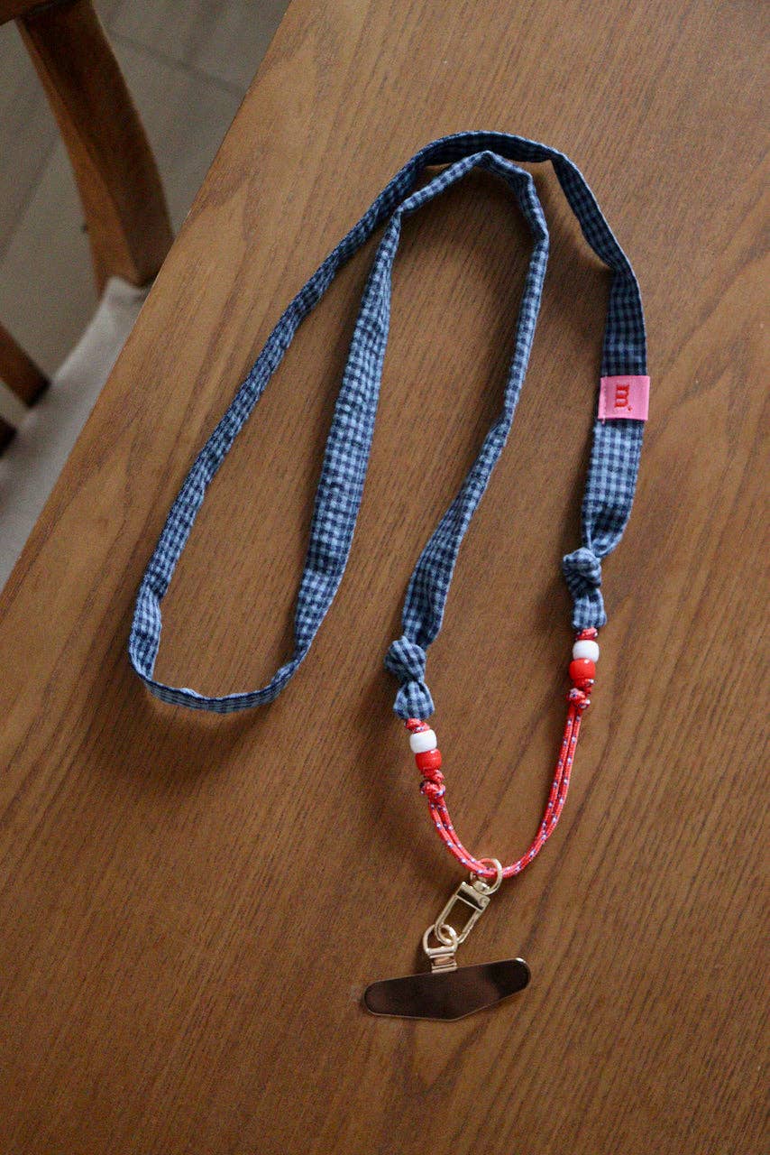 Maho - Wholesale Phonecase Strap - César Blue Seersucker3