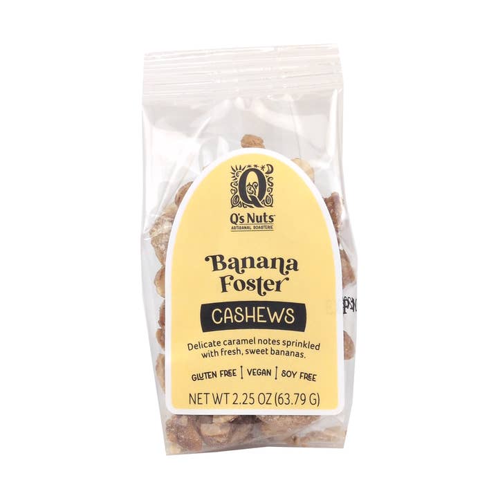 2.25 oz Banana Foster Cashew for wholesale by Q's Nuts, LLC