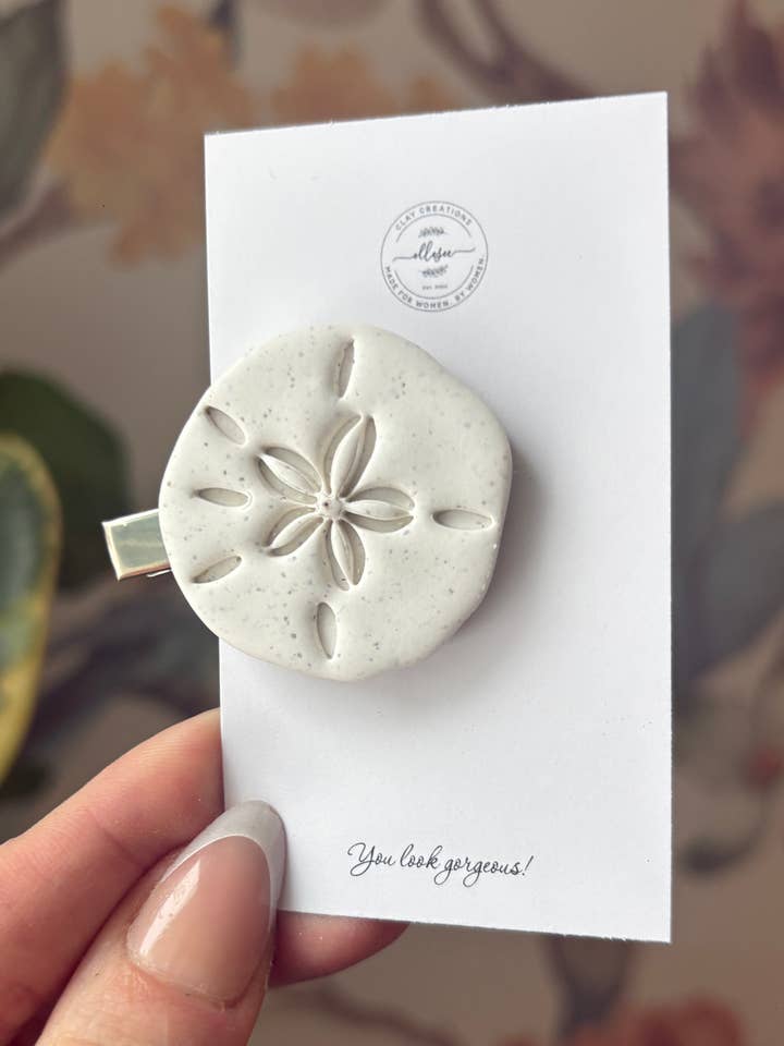 Sand Dollar Barrettes for wholesale by ElleseeWomen