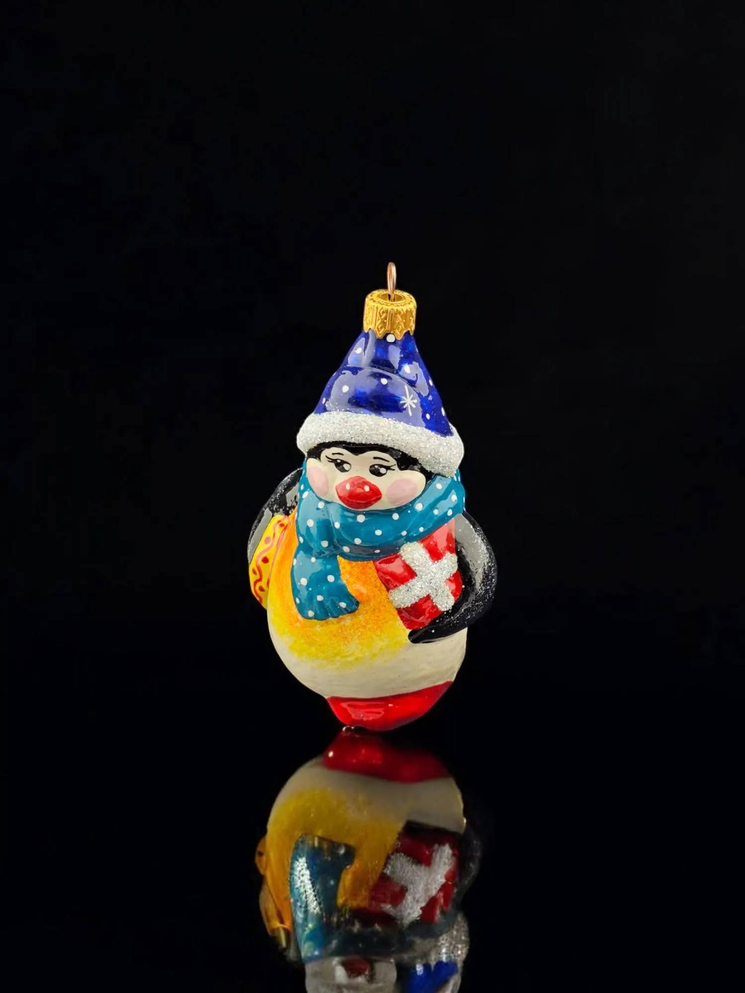 Glass by Iness - Wholesale Ornament - Penguin Ornament - Hand Made In Ukraine - Blown Glass Ornament - Hand Decorated - Keepsake Ornament - Fat Penguin - Puffer - Figurative Ornament