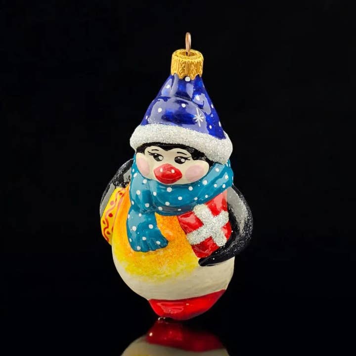 Glass by Iness - Wholesale Ornament - Penguin Ornament - Hand Made In Ukraine - Blown Glass Ornament - Hand Decorated - Keepsake Ornament - Fat Penguin - Puffer - Figurative Ornament0