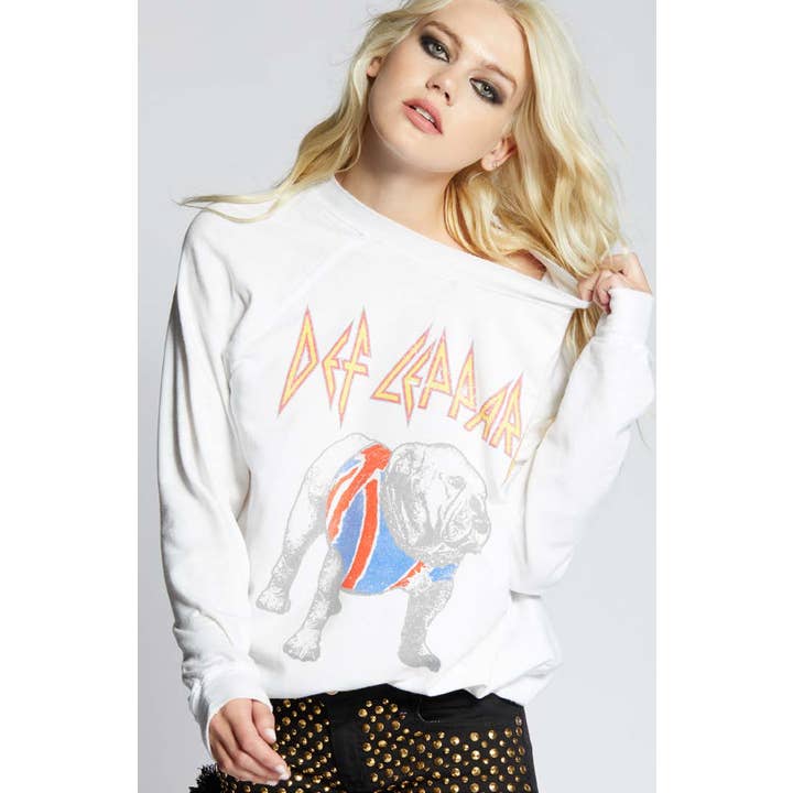 301463 - 1030 DEF Leppard Bulldog LS Sweatshirt for wholesale by Recycled Karma