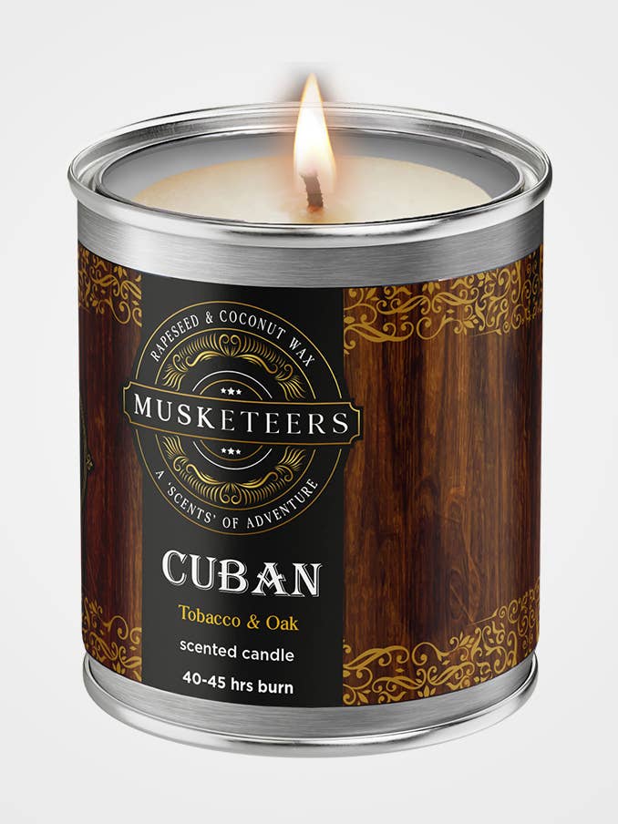 Cuban Tobacco Candle UK – Tobacco & Oak Masculine Candle for wholesale by Musketeers