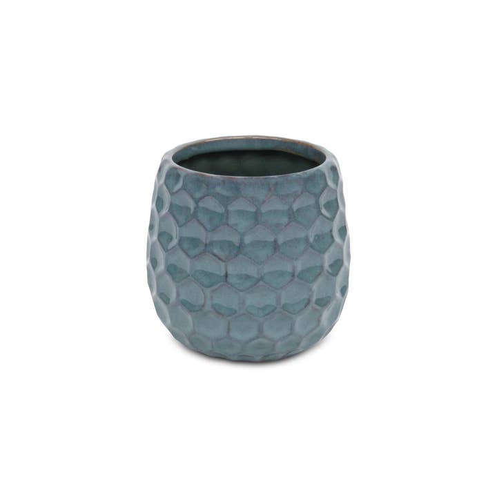 Cheungs Home Decor - Vendita all'ingrosso Vasi per piante - Vaso in ceramica con motivo esagonale, colore: Blu4