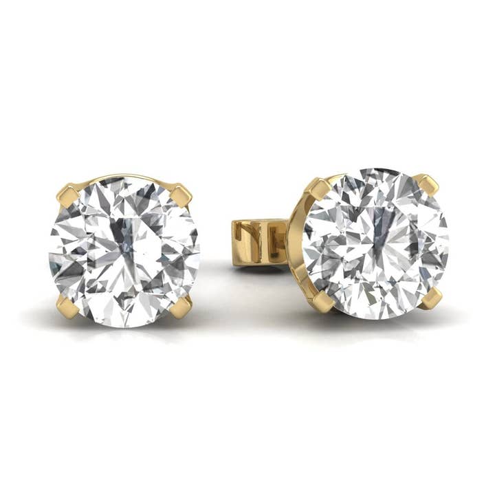1/3 CT Natural Diamond Stud Earrings in 14K Yellow Gold for wholesale by TimeLe$$ Classics
