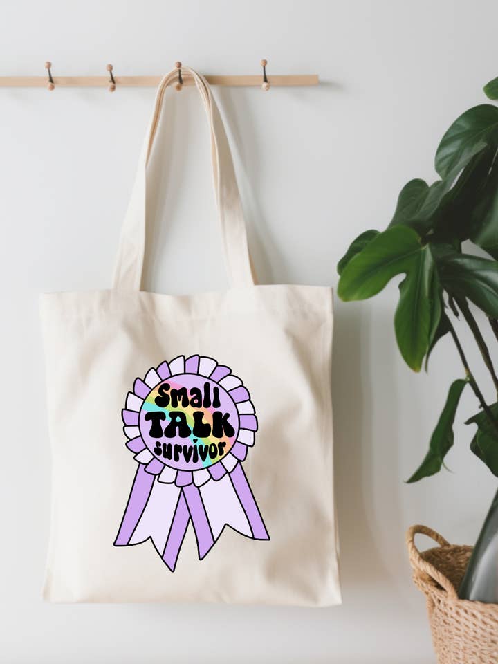 Small Talk Survivor Small Canvas Tote Bag for wholesale by EnchantingSunshine