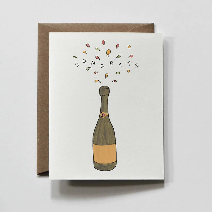 everglow handmade - Wholesale Congratulations Card - Bottle | Colorful Splash Congratulations Greeting Card
