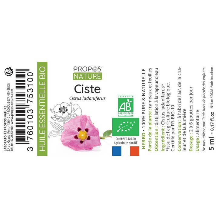 Propos'Nature – wholesale Eterisk olja – Eterisk olja av ekologisk cistus 5 ml7