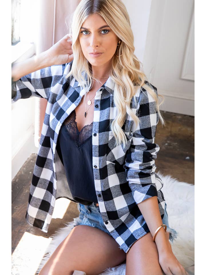 Sweet Lovely by Jen - Wholesale Button Down Shirt - Women's - SW148 PLAD SHIRT16