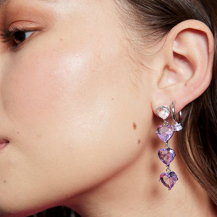 Dormeuses Sarina Crystal Violet pour la vente par Jolie & Deen