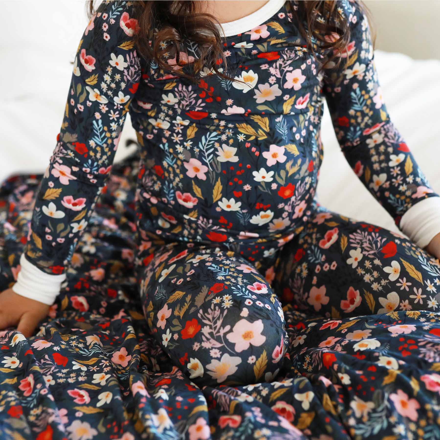Caden Lane - Wholesale Sleepwear Set - Kids - Midnight Meadow Two Piece Pajama Set2
