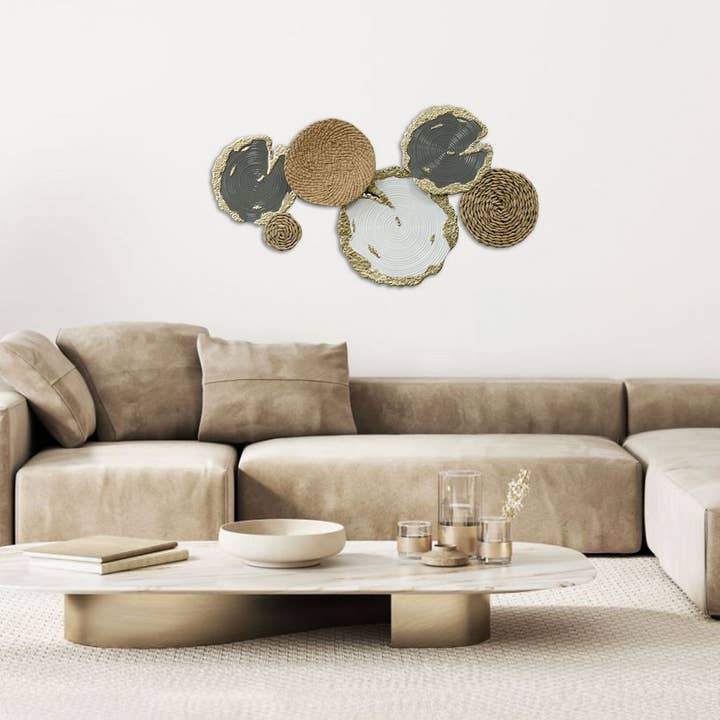 GOLD Mixed Material Wall Art II, Luisay Wall Art Collection for wholesale on Faire