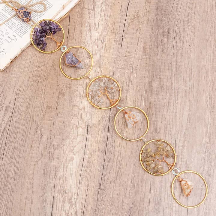 Crystolver - Wholesale Mobile - Tree of Life Gemstone Beaded Wall Hanger