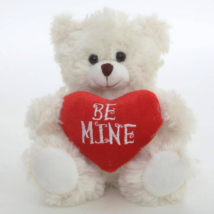 Plushland – Großhandel Kuschel-/Plüschtier – Kind & Baby – 6″ & 9″ Valentinstag Teddybär | Bär hält Herz mit der Aufschrift "Be Mine"4