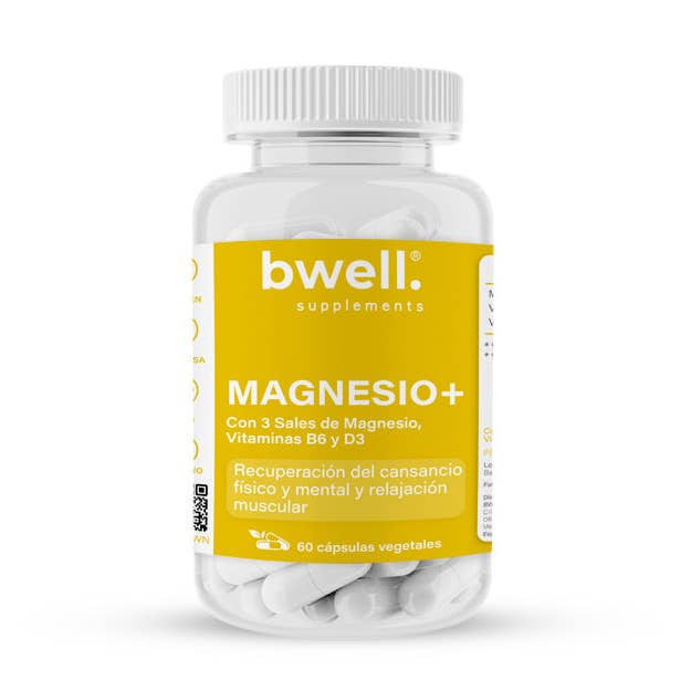 Magnesium+ | 3 Magnesiumsalte + Vitaminer B6 og D3 (Reducerer træthed og styrker forsvar) - 60 kapsler for engroshandel hos Bwell Supplements