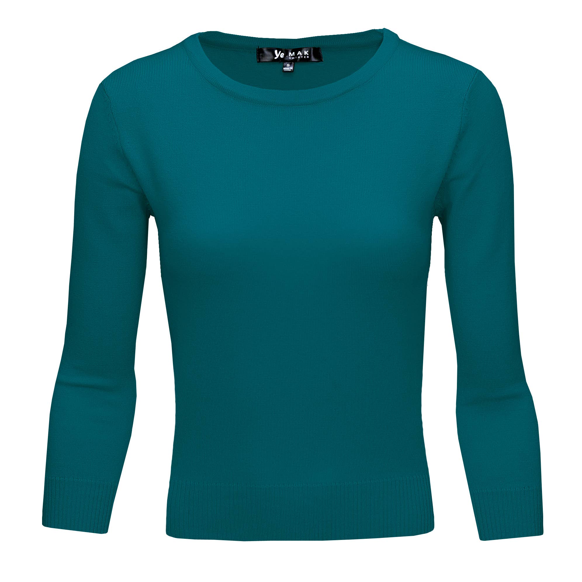 Mak - Wholesale Knit Top - Women's - 3/4 Sleeve Crewneck Soft Lightweight Basic Knit Top MK363628
