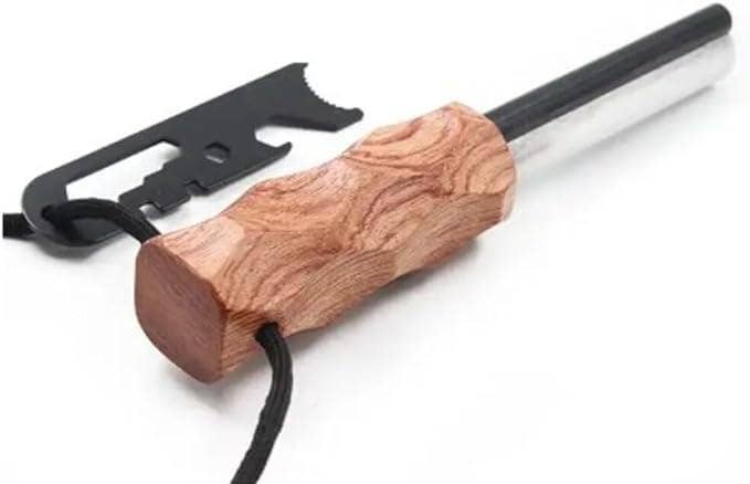 VIGOR - Vente Outil de bricolage - Accessoires de survie - Allume-feu en ferrocerium avec manche en bois résistant et étanche7