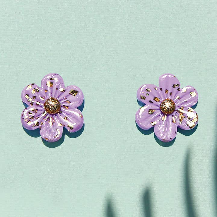 Large Lilac Daisy Studs for wholesale by Kingston Jewellery