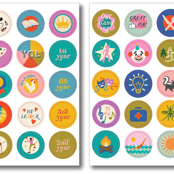 Girl"s Camp Merit Badge klistermärke Sheets för wholesale av Denise Plant