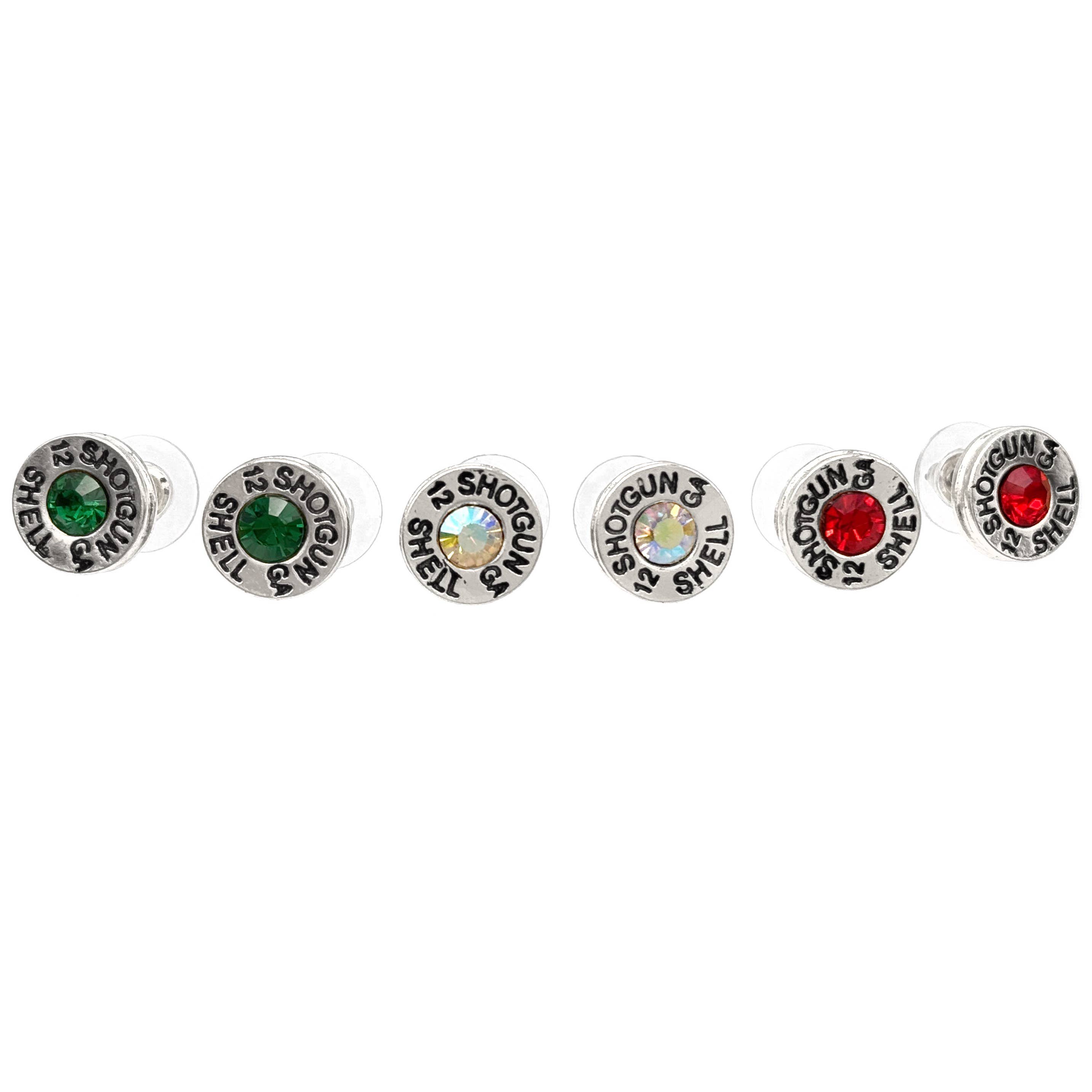 Lunar Deer - Wholesale Stud/Post Earrings - Bullet Shell Rhinestone Western Earring18