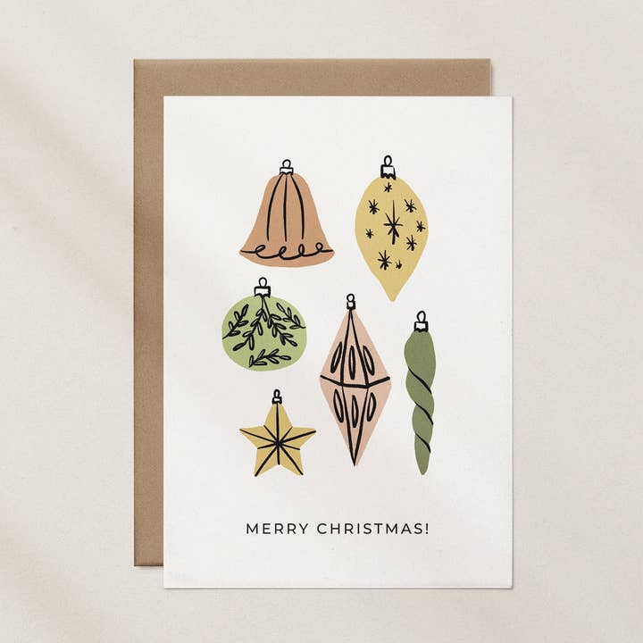 Kerstballen wenskaart voor wholesale door Nat Creative