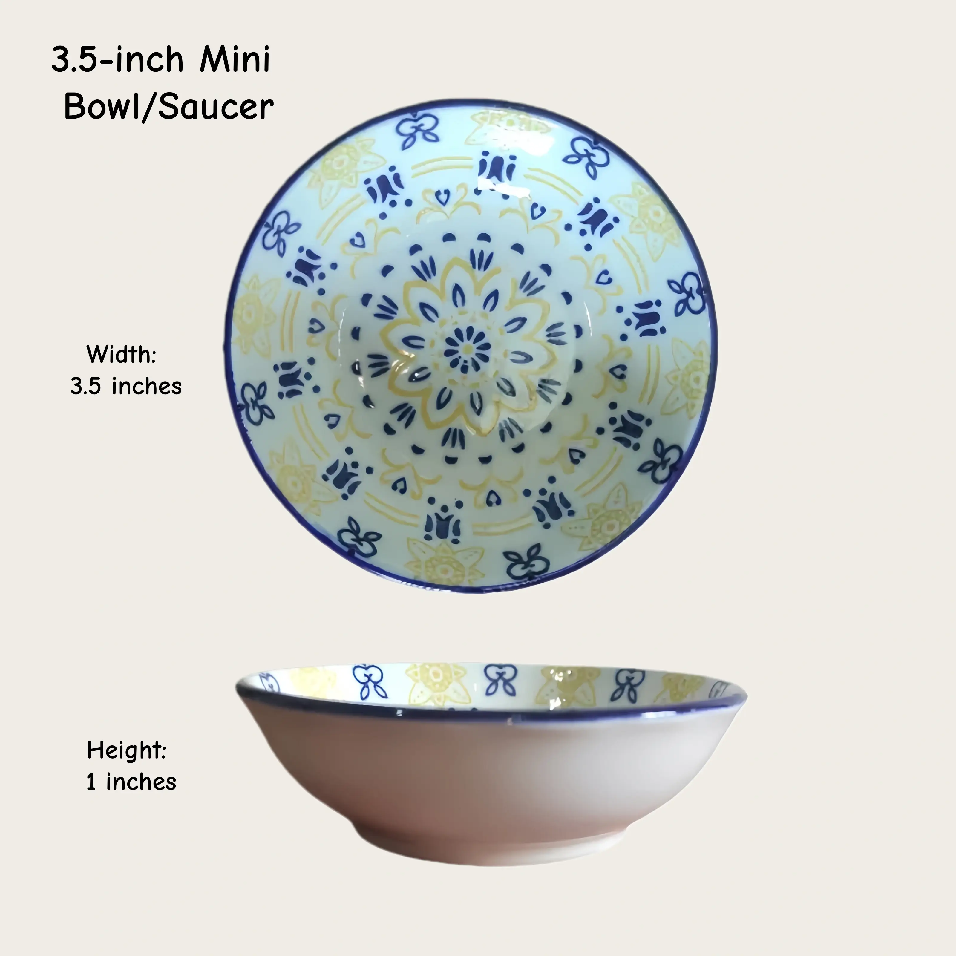 Otterware - Vente Bols à condiments/sauces - Plats à trempette en céramique style marocain (6 styles)8