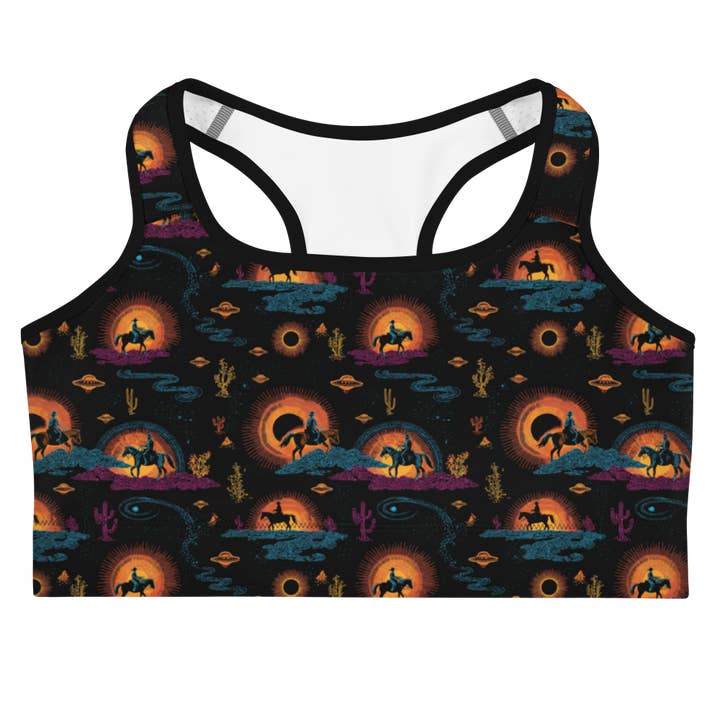 Neon Eclipse: Old Western Sports Bra for wholesale by Texas Eclipse Outfitters