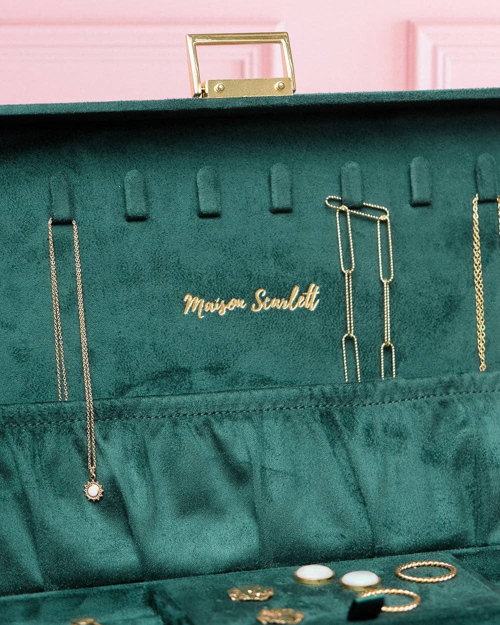 Maison Scarlett - Venta al por mayor Joyero/organizador de joyas - Caja de joyería Denise de terciopelo5