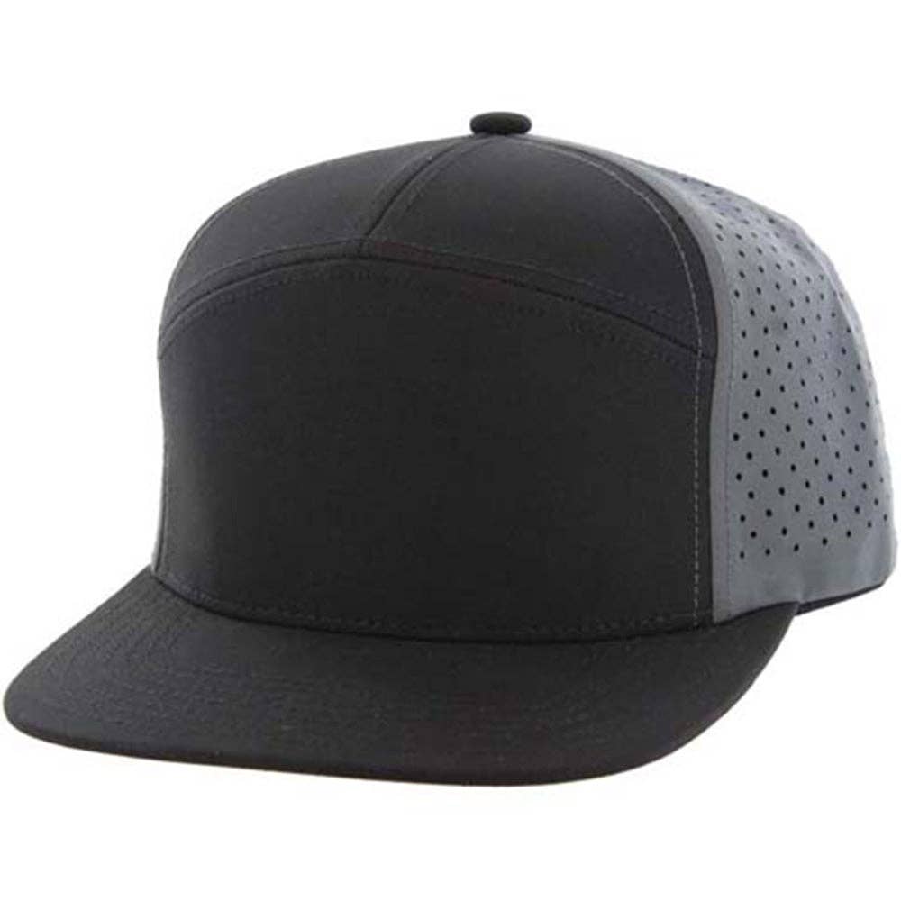 Zion Brand - Wholesale Flat Brim Cap - Unisex - BLANK 7 PANEL HYDRO SNAPBACK CAP10