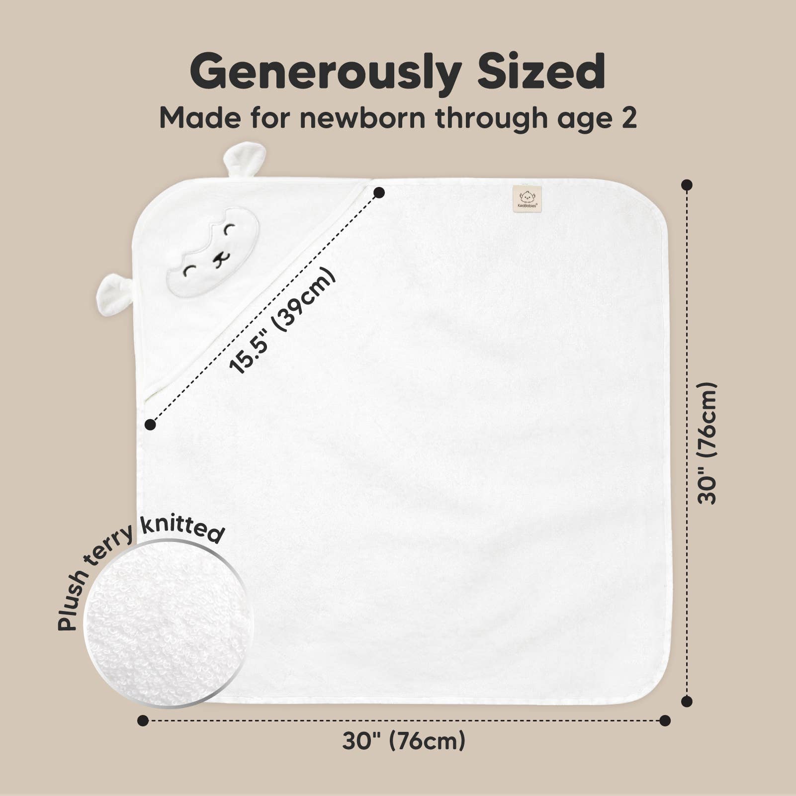 Lamb KeaBabies Cuddle Baby Hooded Towel for wholesale on Faire3