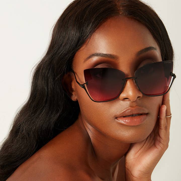 TOPFOXX - Wholesale Sunglasses - Women's - Vixen - Ruby Rimless Metal Cateye Sunglasses1