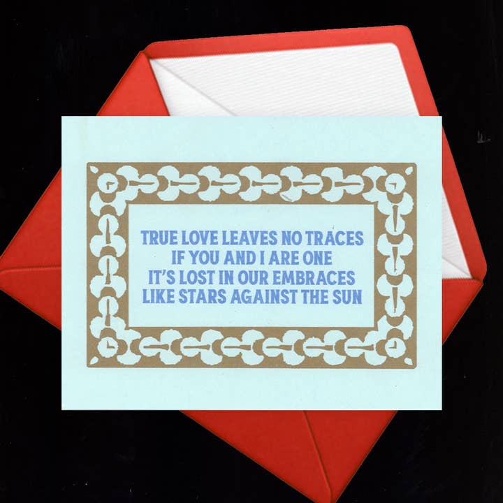 Leonard Cohen "Sterren" Risograph Valentijnsdag Jubileum Kaart voor wholesale door Back of Beyond Press