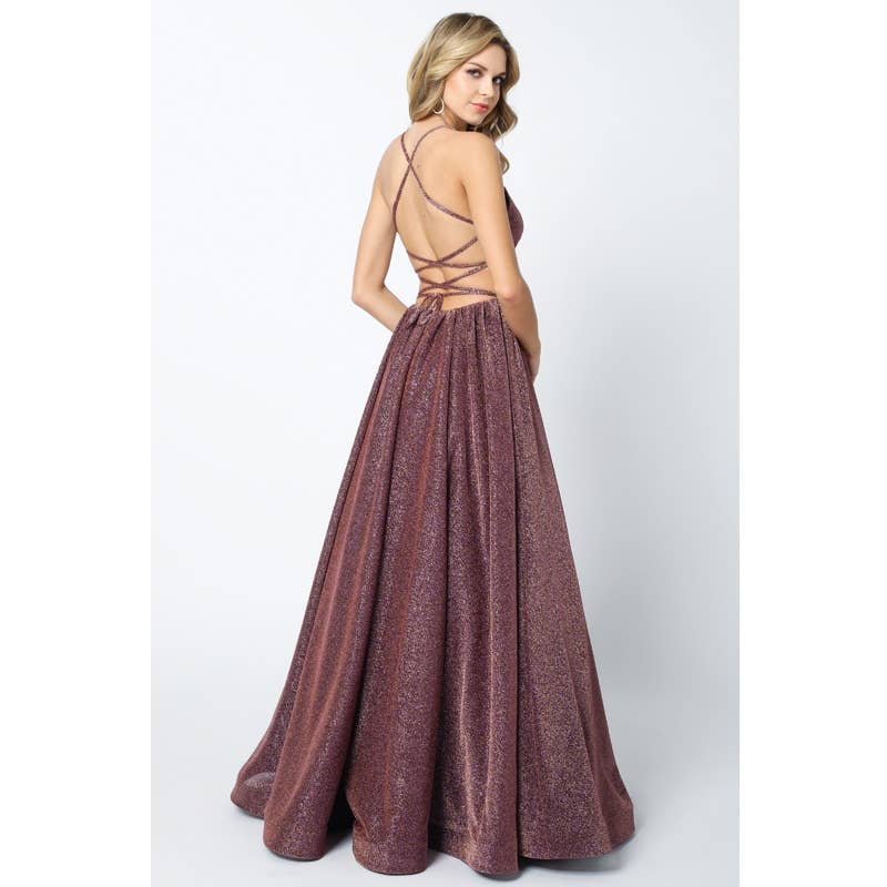 Juliet - Wholesale Gown - Women's - CRISS CROSS BACK BALL GOWN STYLE GLITTER PROM DRESS5