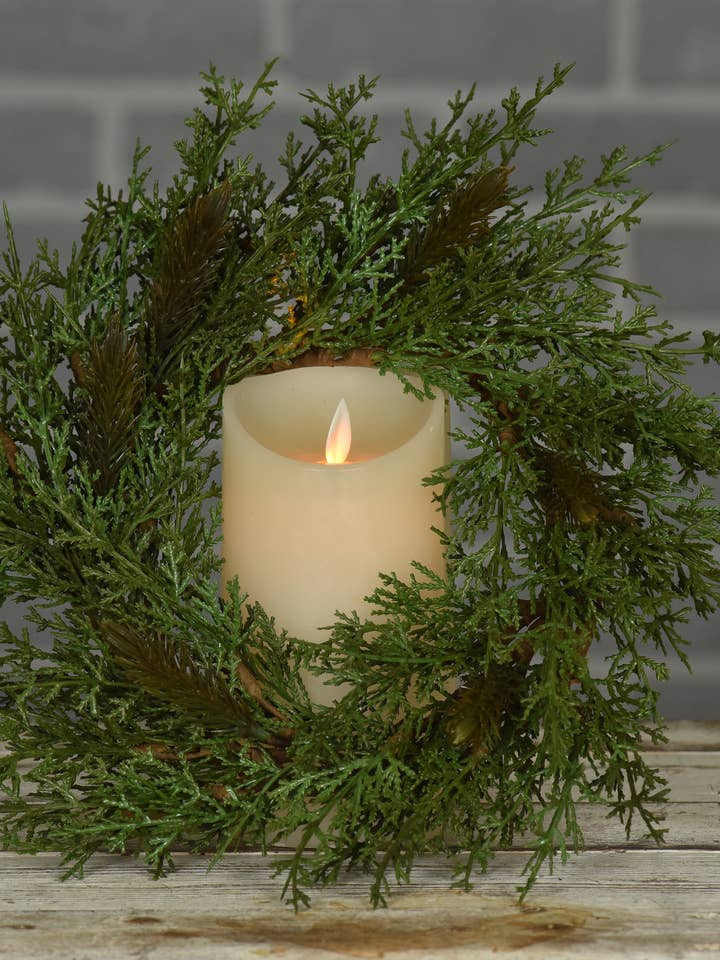 Anneau de bougie en cèdre rustique 6,5 po pour la vente par Wholesale Home Decor